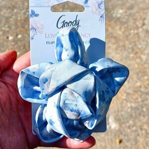 LoveShackFancy X Goody Collab Blue Flower Elastic Floral Rose Ponytail Holder